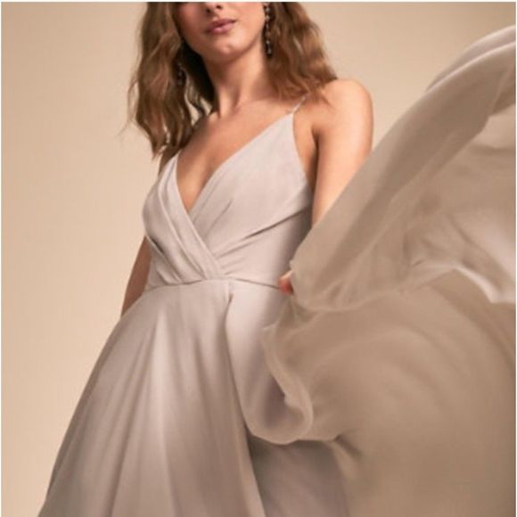 Anthropologie BHLDN Eva Dress Gray Wedding Bridesmaid Size Large - Picture 1 of 7